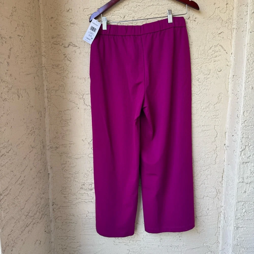Eileen Fisher Sangria Wide Leg Cropped Pants XS Casual Comfort NWT - Picture 2 of 11